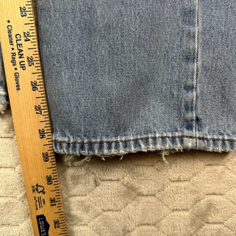 Levis 505 Jeans Men 34x29 Blue Denim Thrashed Destroyed Grunge 90s Made in Mexic